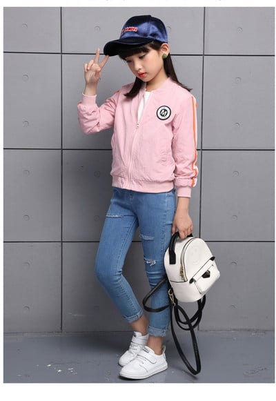 Gyermek tavaszi kabát lányoknak rózsaszín és piros színben