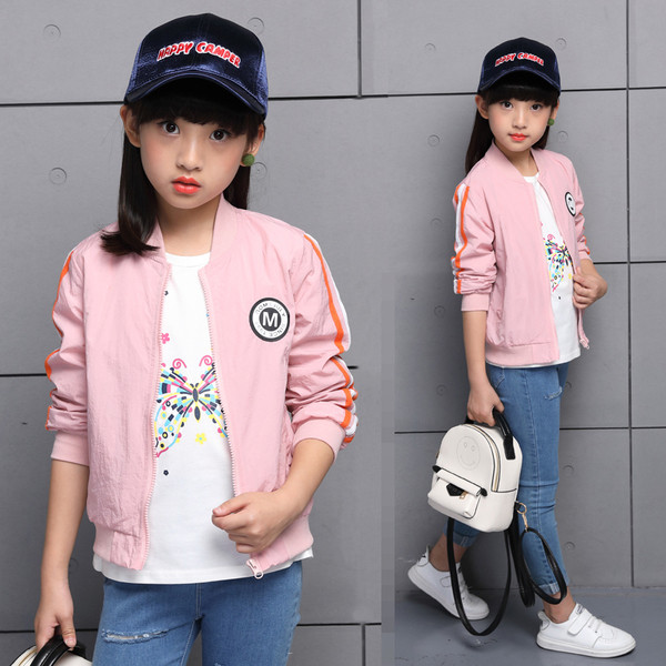 Gyermek tavaszi kabát lányoknak rózsaszín és piros színben