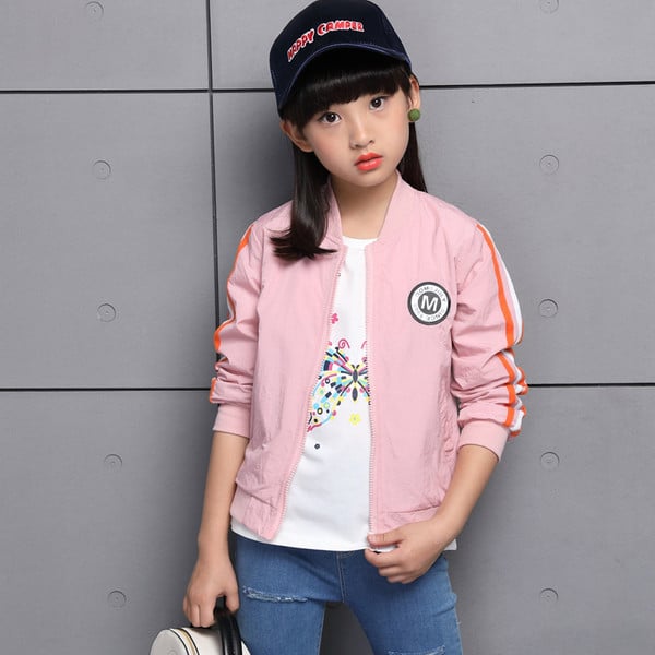 Gyermek tavaszi kabát lányoknak rózsaszín és piros színben