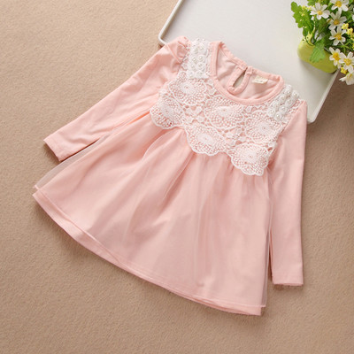 Model modern de croi rochie pentru copii cu dantela in mai multe culori