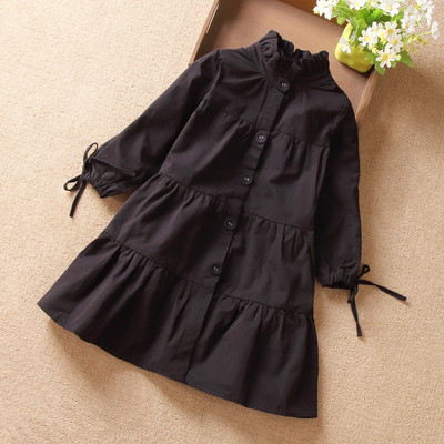 HIT Παιδικό ανοιξιάτικο μπουφάν  για κορίτσια σε μαύρο χρώμα