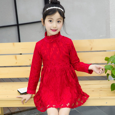 Stílusos gyerekruha magas gallérral, piros és rózsaszín színben