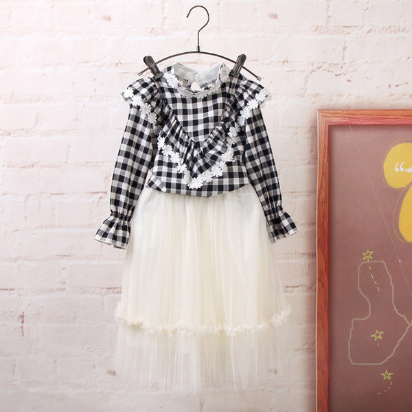 Μοντέρνα παιδική μπλούζα για κορίτσια σε δύο χρώματα