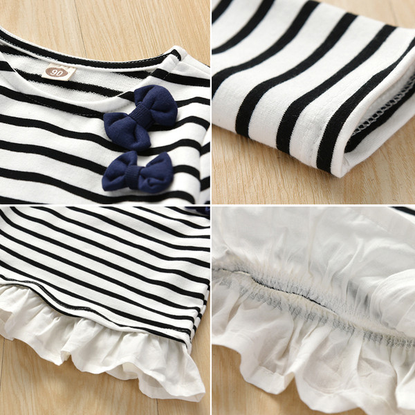 Παιδική ριγέ μπλούζα για κορίτσια σε μαύρο και κόκκινο χρώμα