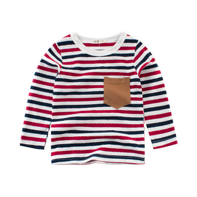 Πολύχρωμη παιδική μπλούζα με τσέπη και κολάρο σε σχήμα O για αγόρια