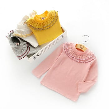 Модерна детска блуза за момичета с дълъг ръкав в няколко цвята