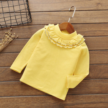 Модерна детска блуза за момичета с дълъг ръкав в няколко цвята