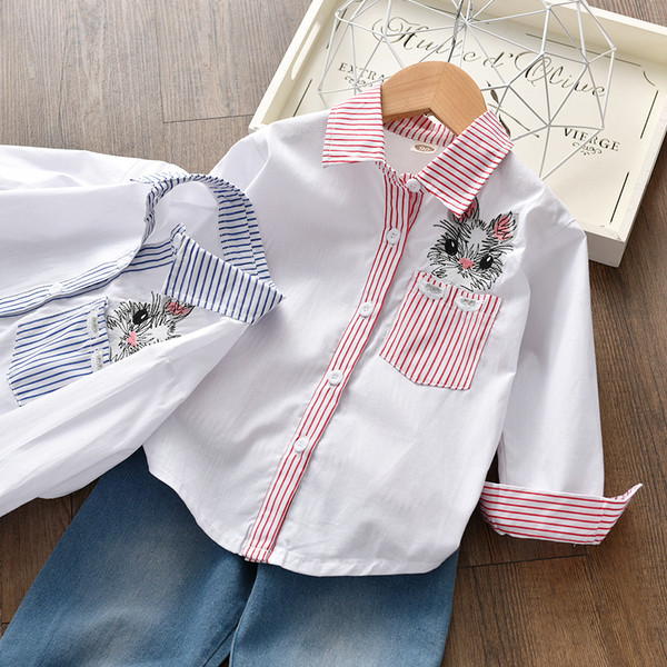 Modern ing lányoknak kék és piros színben, rátéttel