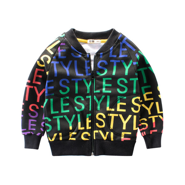 Μοντέρνο παιδικό φούτερ με πολύχρωμες επιγραφές  για κορίτσια και αγόρια