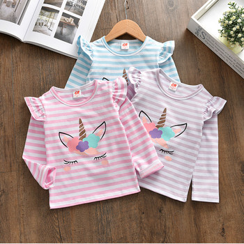 Ежедневни детски блузи в три цвята с щампа