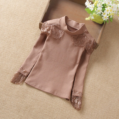 Modern gyerek blúz lányoknak csipkével több színben