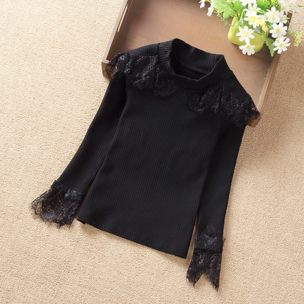 Modern gyerek blúz lányoknak csipkével több színben