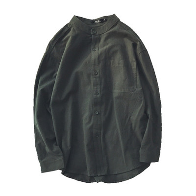 Modern férfi ing fehér és zöld zsebbel