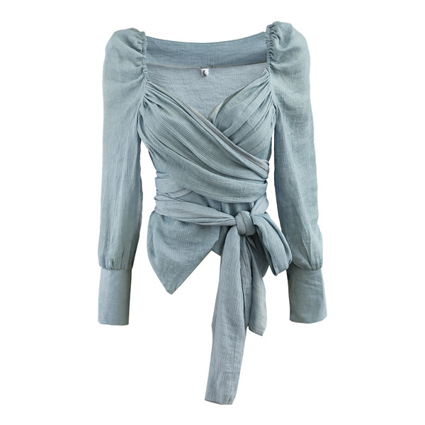 Stílusos női ing, hosszú ujjal és V-nyakkal, három színben