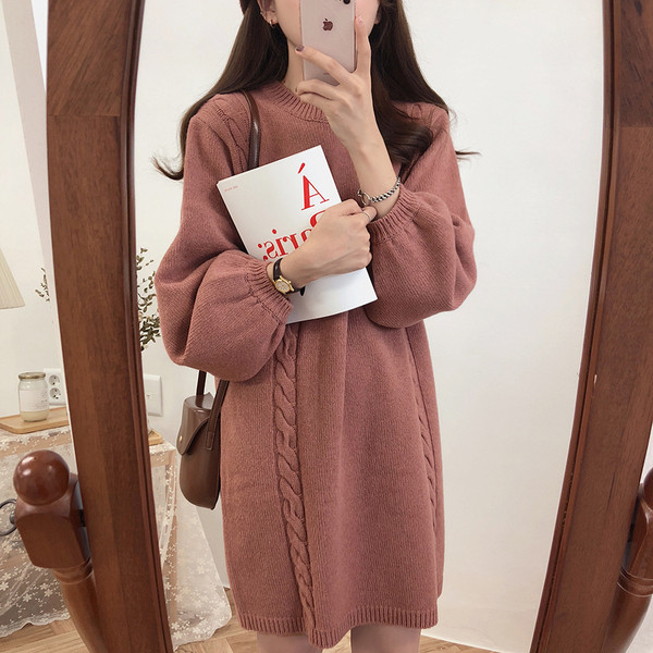 Γυναικείο casual μακρύ πουλόβερ σε δύο χρώματα