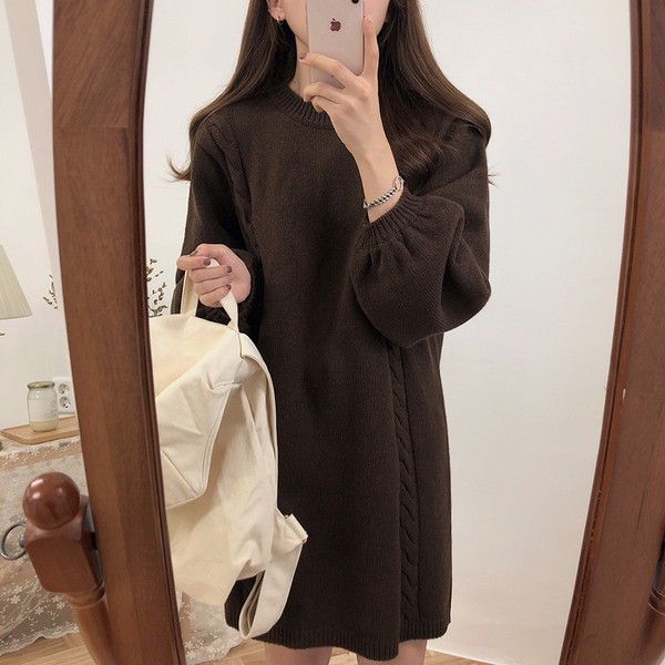 Γυναικείο casual μακρύ πουλόβερ σε δύο χρώματα