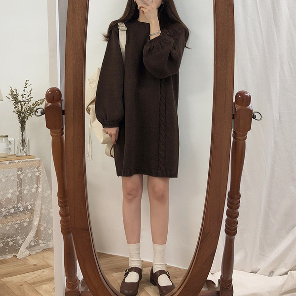 Γυναικείο casual μακρύ πουλόβερ σε δύο χρώματα