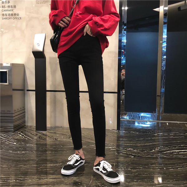 Alkalmi farmernadrág magas derékkal, két színben