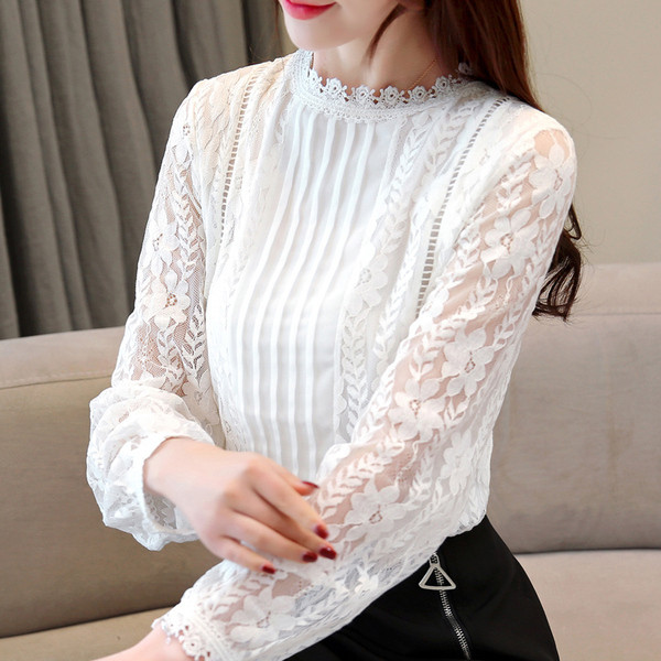 Стилна дантелена дамска риза в няколко цвята