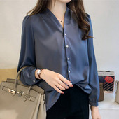 Modern női ing három színben V-nyakkal