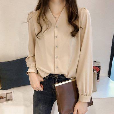 Modern női ing három színben V-nyakkal