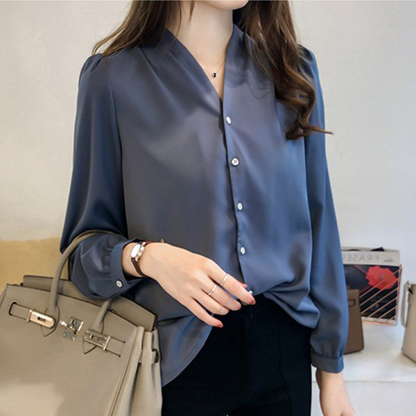 Modern női ing három színben V-nyakkal