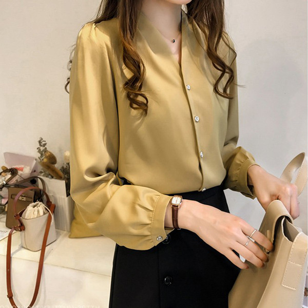 Modern női ing három színben V-nyakkal