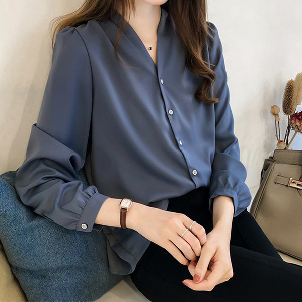 Modern női ing három színben V-nyakkal