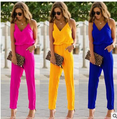 Stylish women`s overalls in three colors