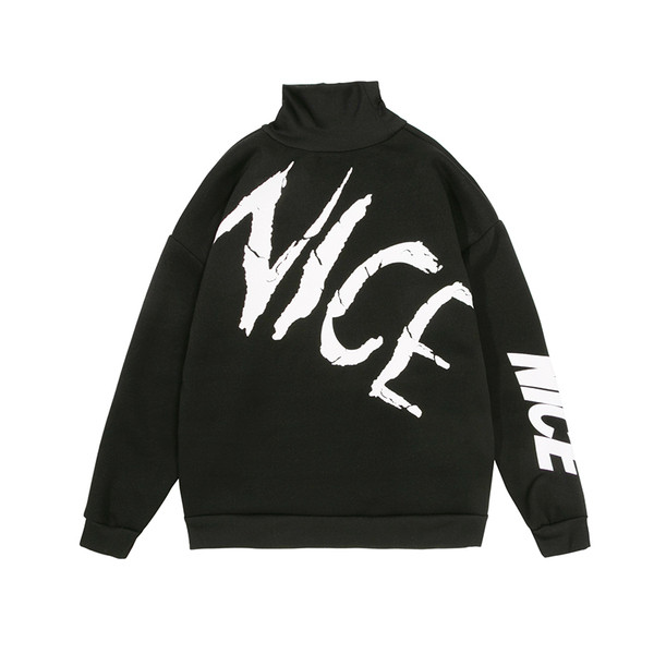 Modern férfi blúz pólógallérral és fekete felirattal