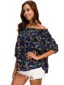 Κομψή  γυναικαία μπλούζα  - ευρύ μοτίβο