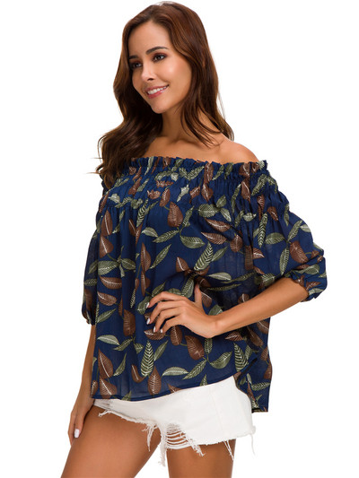 Κομψή  γυναικαία μπλούζα  - ευρύ μοτίβο