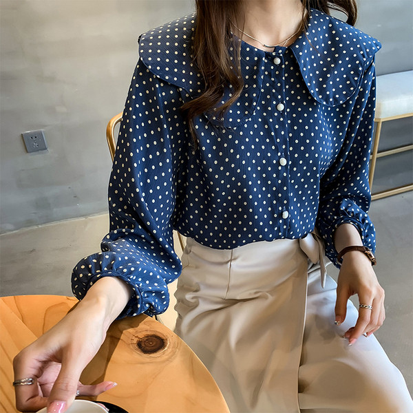 Stílusos női pöttyös ing három színben