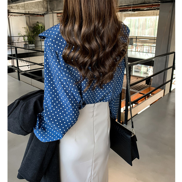 Stílusos női pöttyös ing három színben