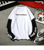 Modern férfi blúz fekete-fehér felirattal