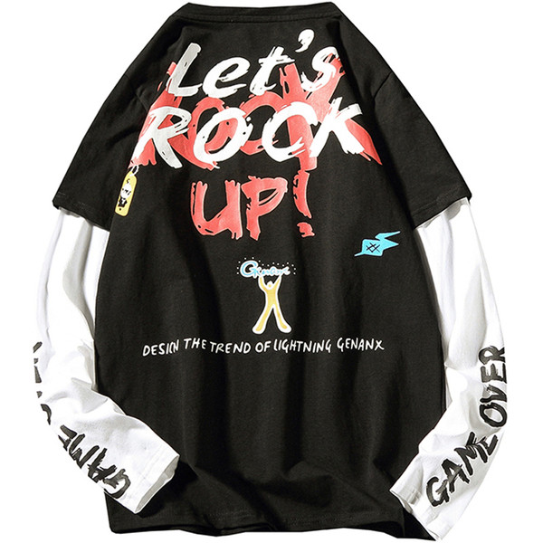 Modern férfi blúz fekete-fehér felirattal