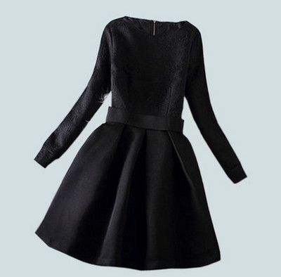 ÚJ modell női ruha övvel fekete és piros színben