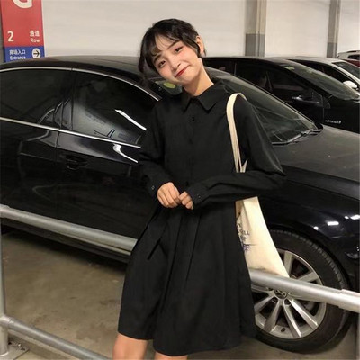 Női lezser szabású fekete színű ruha