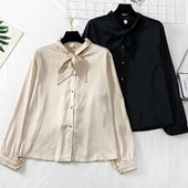 Stílusos női ing szalaggal három színben - széles modell