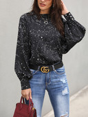 Bluză de damă actuală în negru cu inscripții