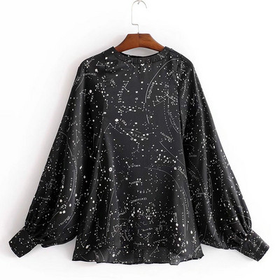 Bluză de damă actuală în negru cu inscripții