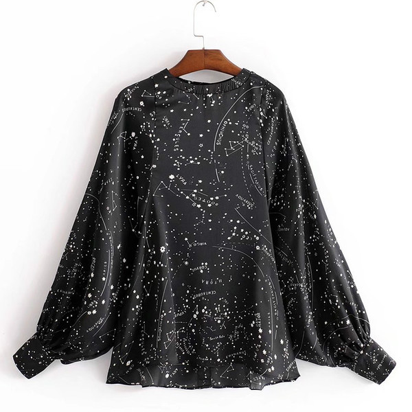 Bluză de damă actuală în negru cu inscripții