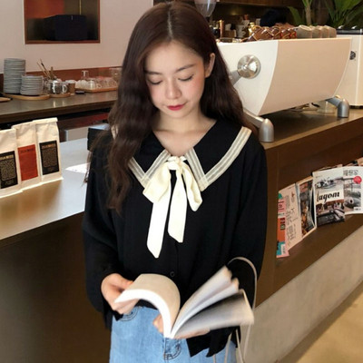 Γυναικεία ρετρό πουκάμισο με κορδέλα σε δύο χρώματα