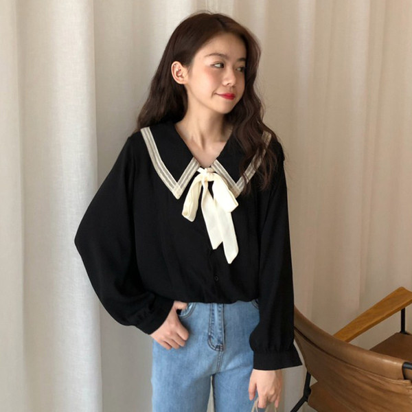 Cămașă retro damă cu panglică în două culori