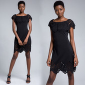 Modern női ruha rövid ujjú fekete és piros színben