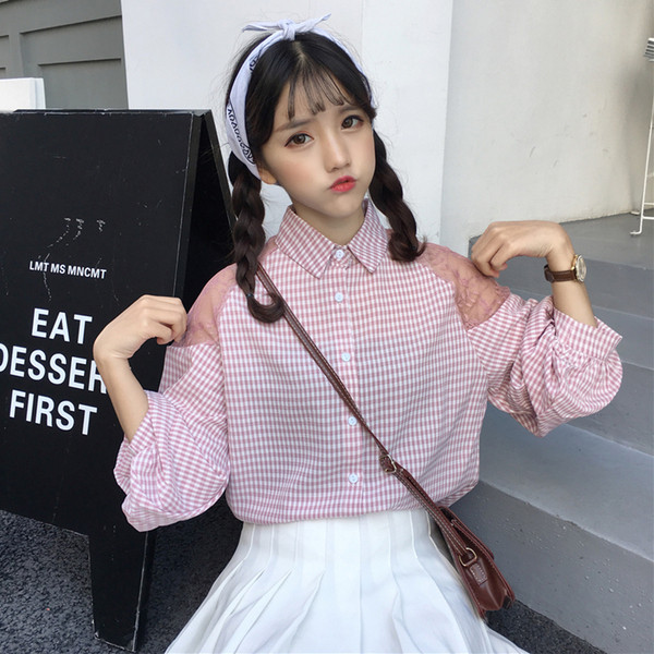 Modern női ing csipkével a vállán három színben