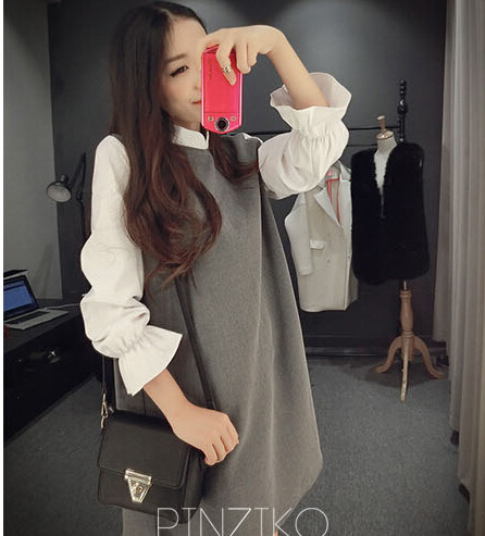 Модерна дамска рокля с О-образно деколте в три цвята