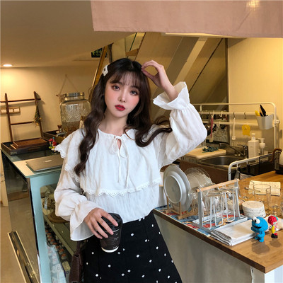 Ρετρό γυναικεία μπλούζα με  δεσμούς σε δύο χώματα