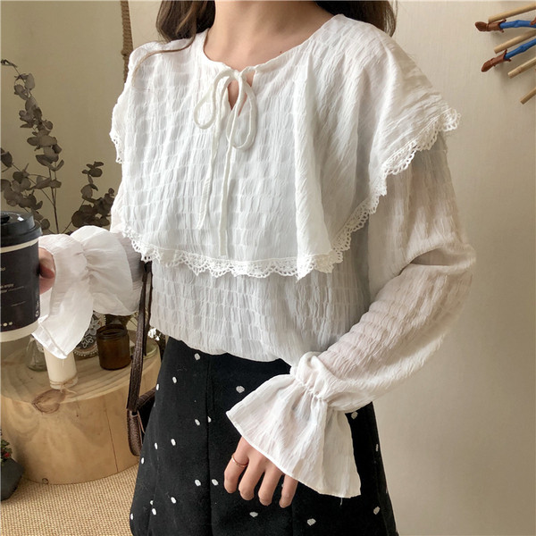 Ρετρό γυναικεία μπλούζα με  δεσμούς σε δύο χώματα