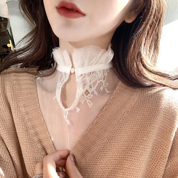 Stílusos női csipkeblúz három színben